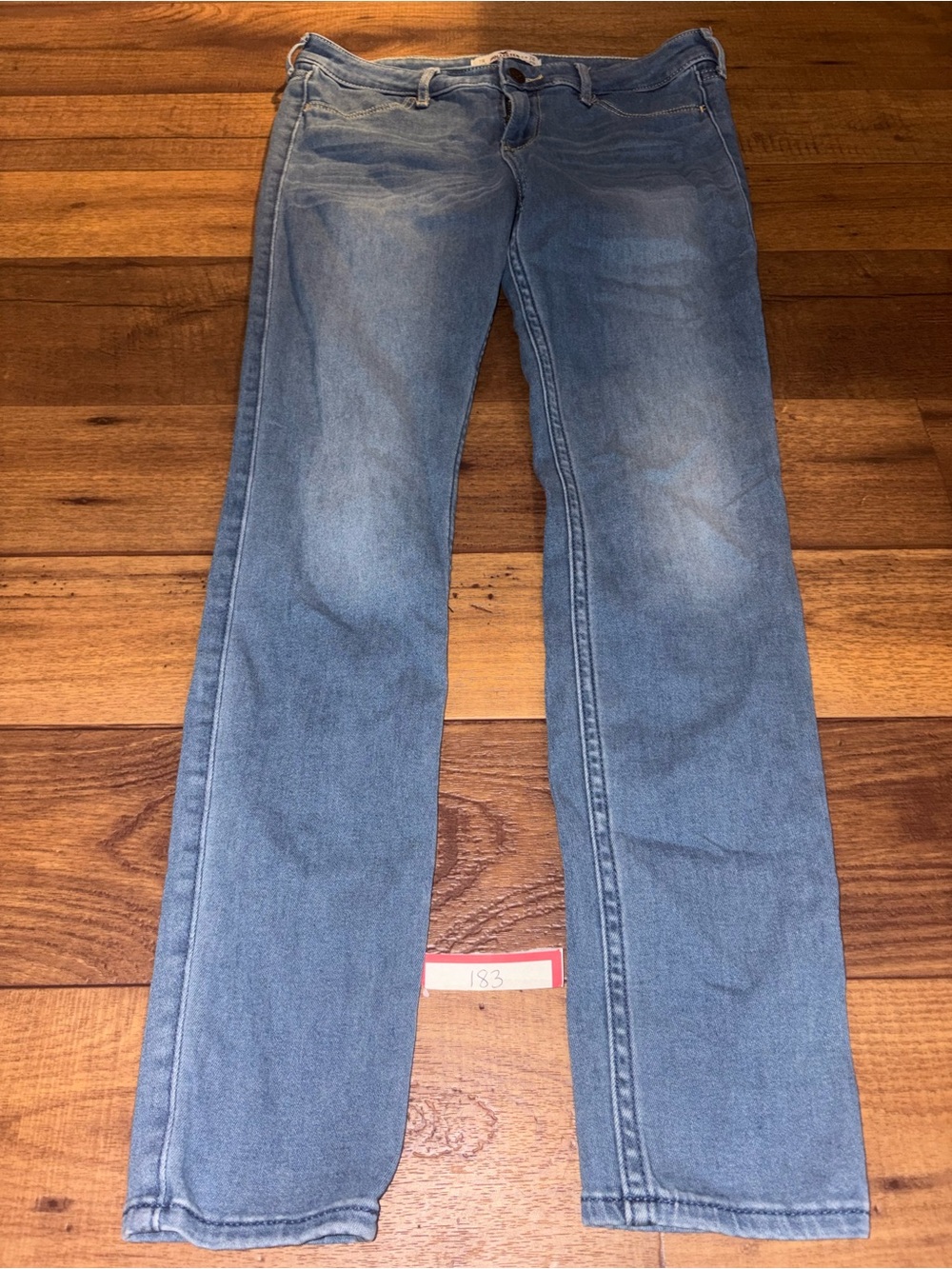 Hollister Womens Medium Wash Denim Low Rise Slim Straight Jeans 7R W28 L29